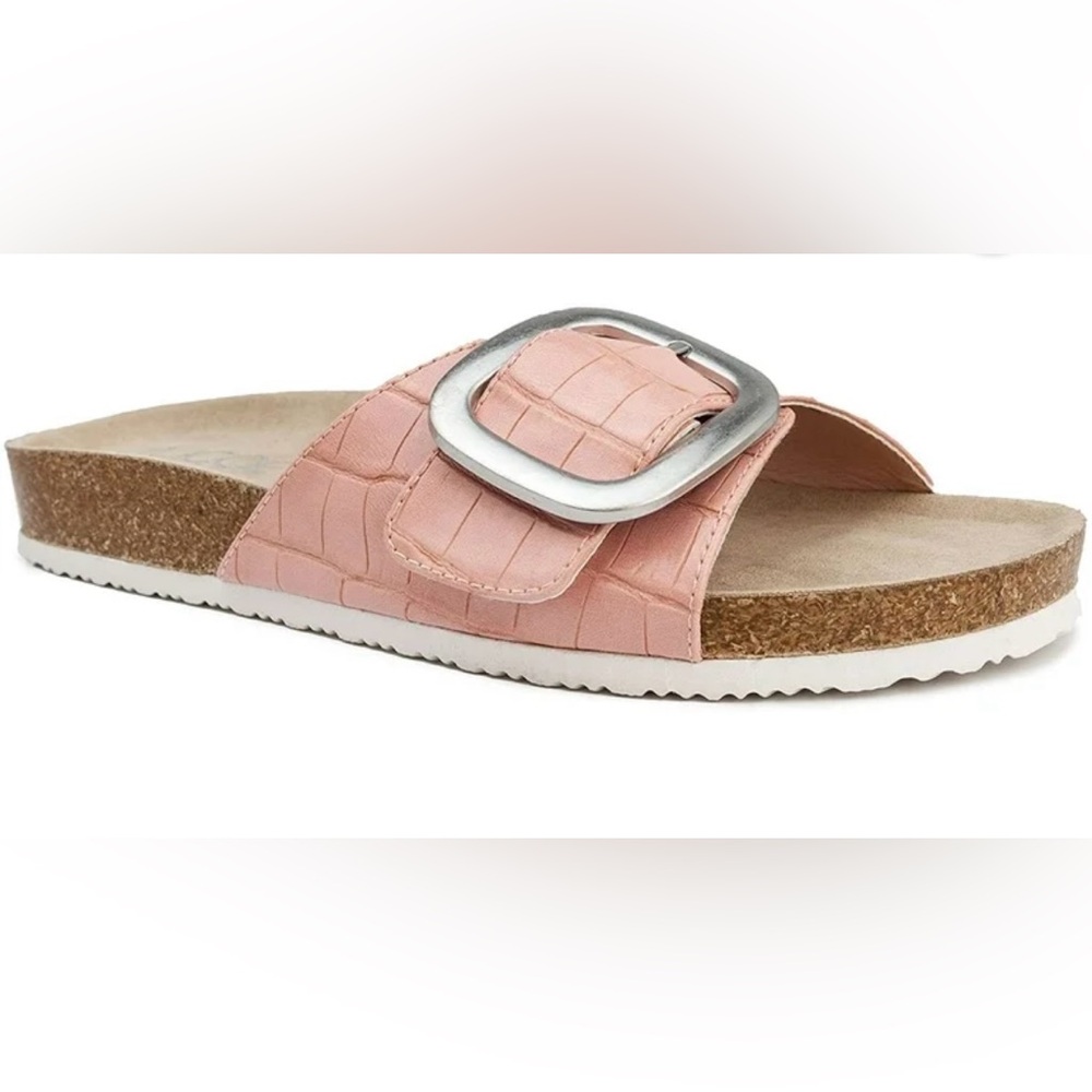 NIB Sugar Zerri pink crocodile sandals size 7